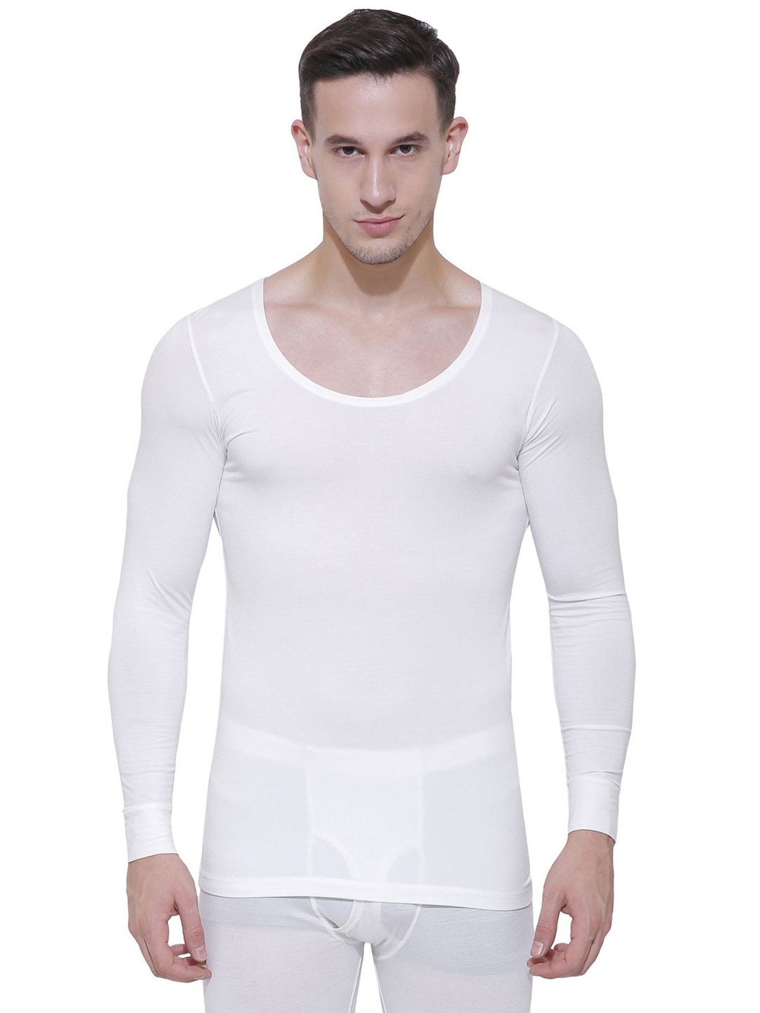 Bodycare Off White Round Neck Thermal Top