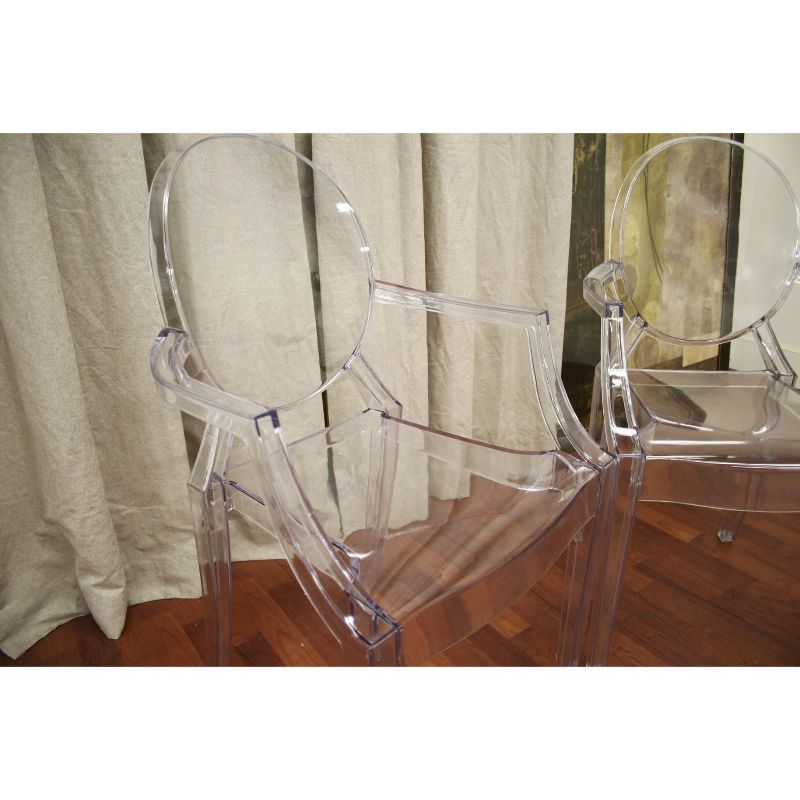 Set of 2 Dymas Modern Acrylic Armed Ghost Chairs Clear - Baxton Studio