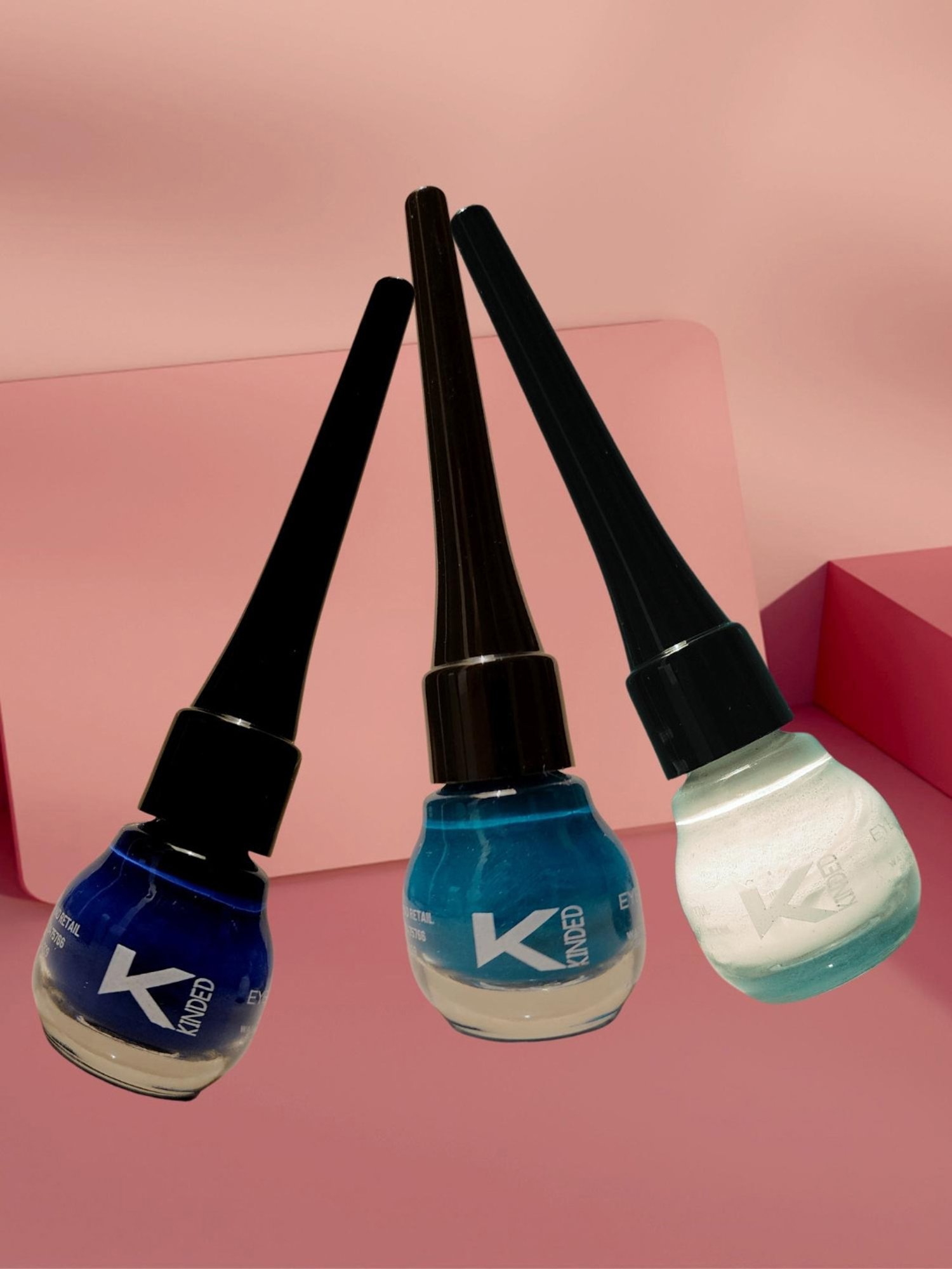 KINDED Liquid Eye Liner Teal Green, Royal Blue & White Pearl Combo