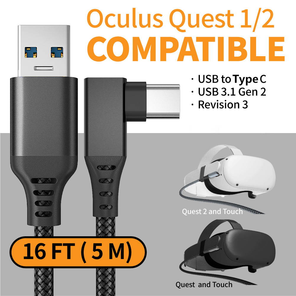16FT (5m) Oculus Quest 2 VR headset Link Cable USB to Type-C Cable