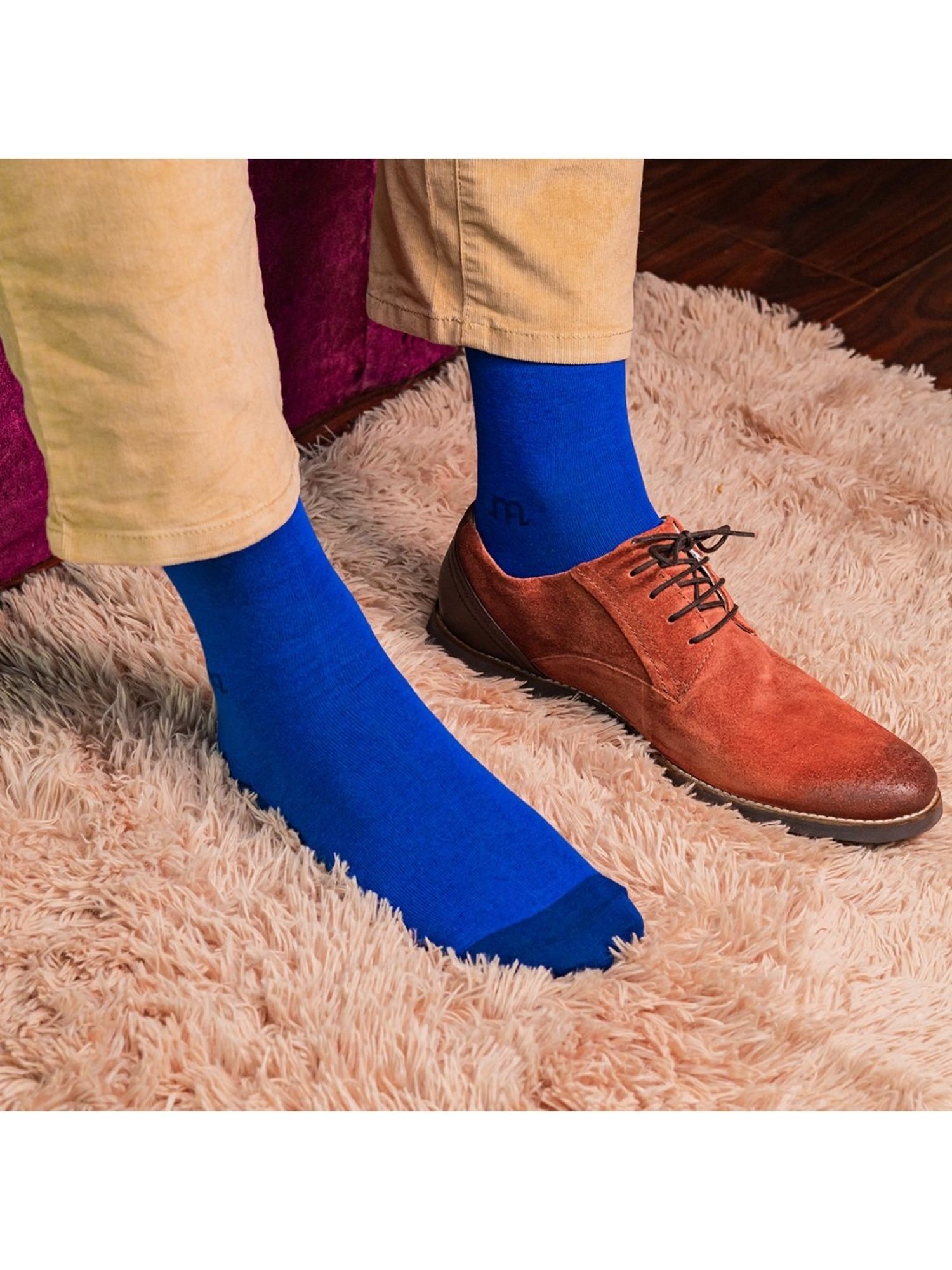 Man Arden Blue Color Block Socks