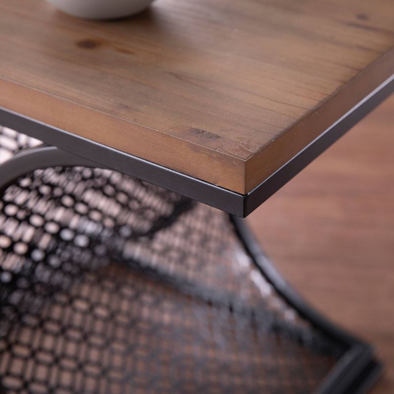 Jevil Two-Tone Accent Table Black/Brown - Aiden Lane