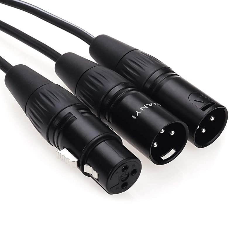 XLR Splitter Cable  Microphone Cable XLR to XLR Patch Cables 3Pin XLR Female to Dual XLR Male Y Cable Adaptor mic Cable DMX Cable Patch Cords with OxygenFree Copper 16Feet