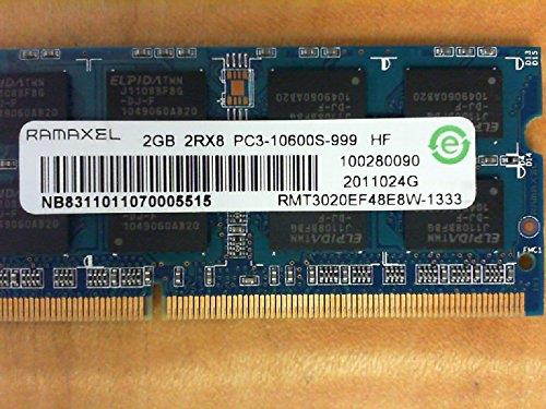 RAMAXEL RMT3020EF48E8W-1333 2GB NOTEBOOK SODIMM DDR3 PC10600(1333) UNBUF 1.5v 2RX8 204P 256MX64 128m