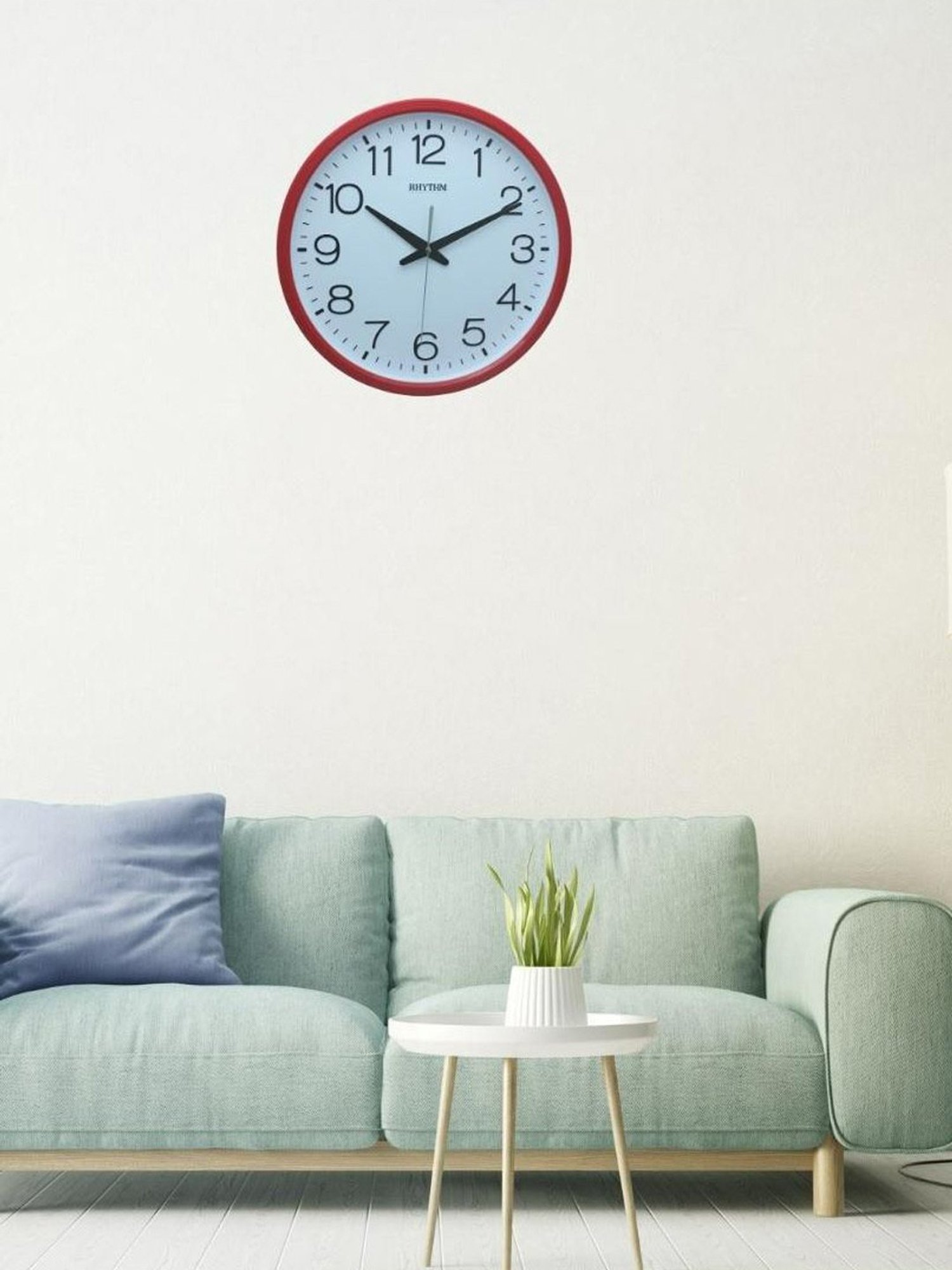 RHYTHM Elegant Round Red Plastic Wall Clock