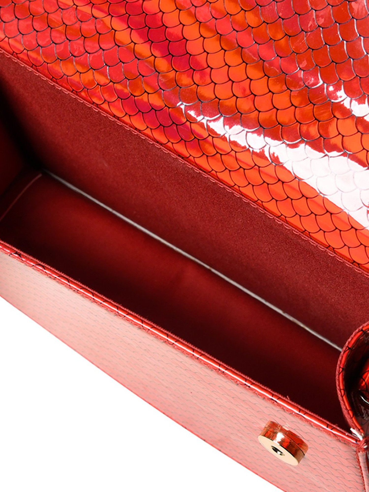 PELLE LUXUR Red Textured Small Shoulder Bag