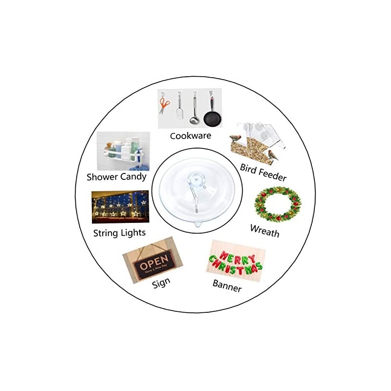 Suction Cup Hooks,2- 1/2 inch Removable Waterproof Stronge Powerful Hooks for Bathroom,Kitchen,Restroom (8 Pack)