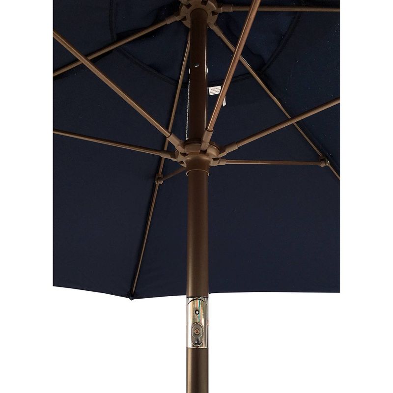 9' x 5' Aluminum Bronze Umbrella Navy Blue - Tropishade