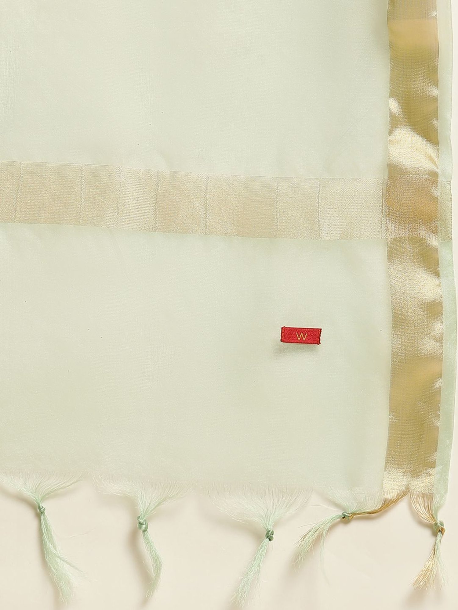 W Green Woven Pattern Dupatta