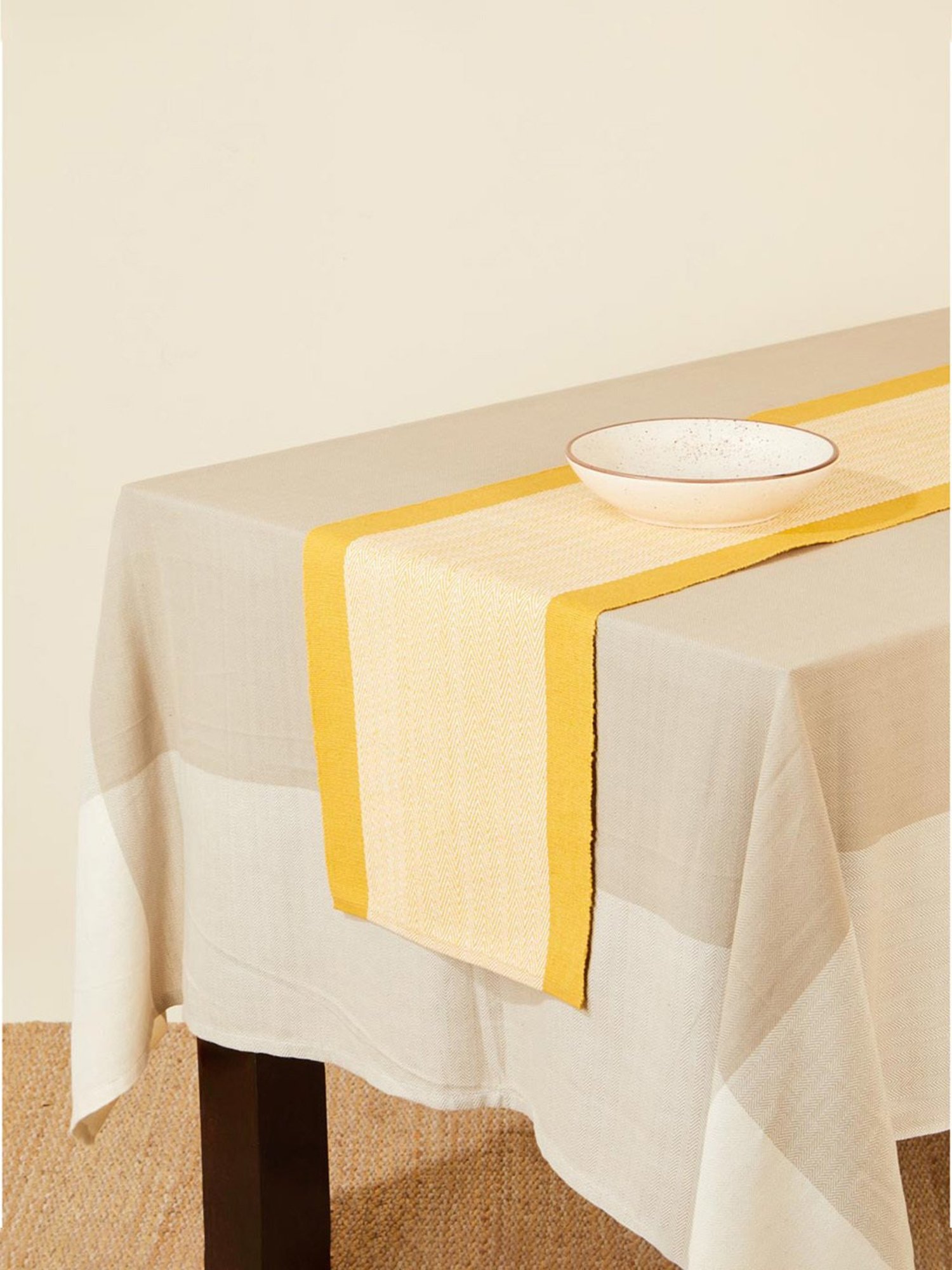 Fabindia Mustard Cotton 90 TC 545 GSM Kislay Small Table Runner