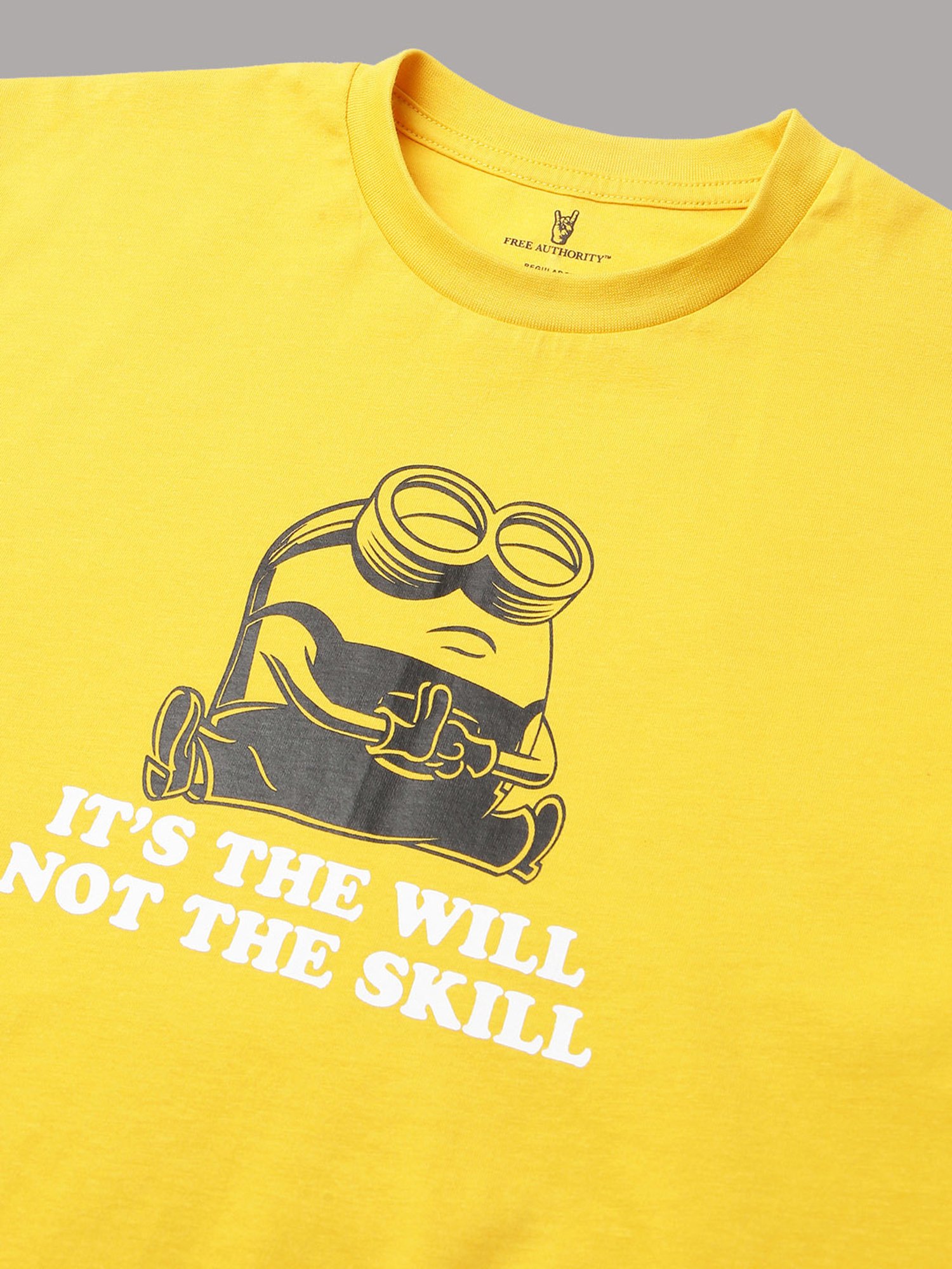 Free Authority Yellow & Blue Regular Fit Minions Print T-Shirt - Pack of 2