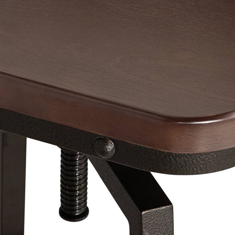 Elm Lane Roark Dark Bronze Adjustable Swivel Bar Stools Set of 2