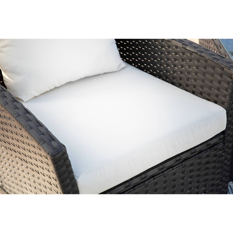 Malibu 3pc Outdoor Curved Wicker Bistro Set - Brown - Coaster