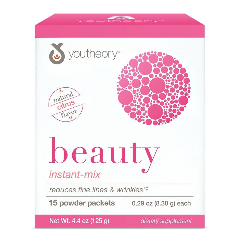 Youtheory Beauty Instant-Mix Powder Packets - 15ct