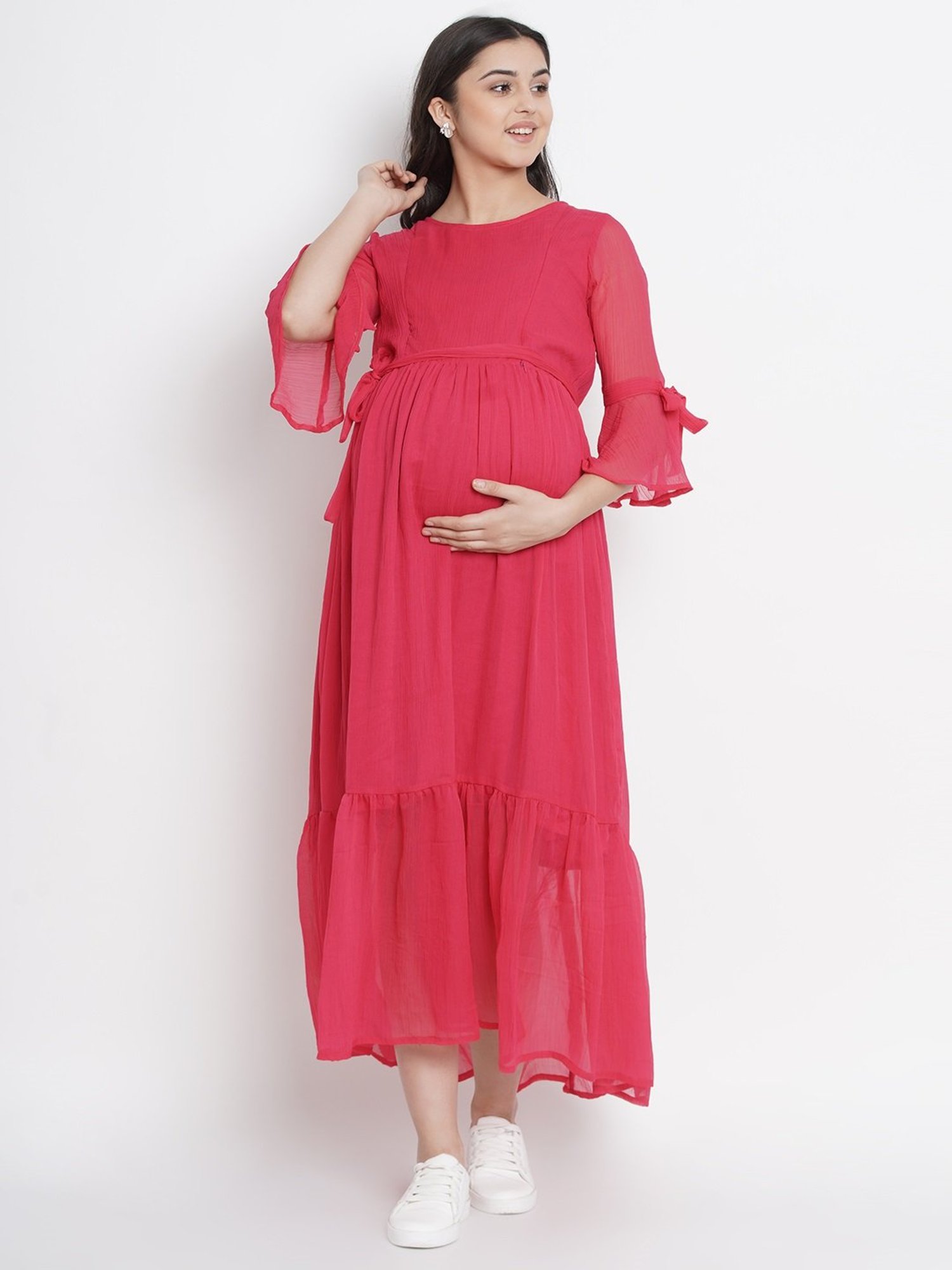 Mine4Nine Pink Maternity Dress