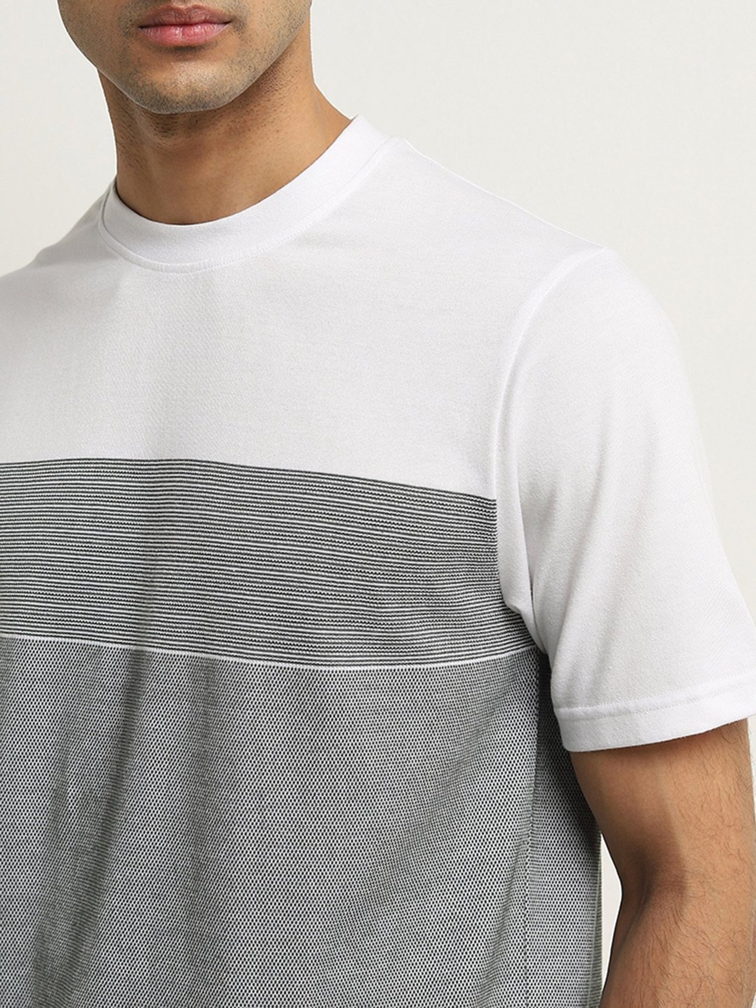WES Lounge by Westside Sage Colour-Blocked Relaxed-Fit T-Shirt