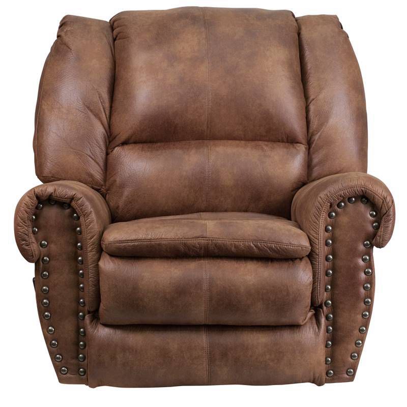Contemporary Breathable Comfort Fabric Rocker Recliner Almond Brown - Riverstone Furniture Collection