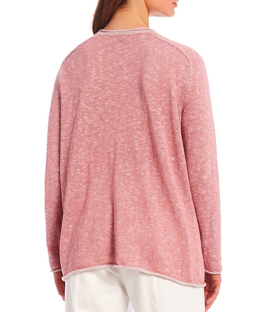 J.McLaughlin Jamey Crew Neck Button Trim Raglan Sleeve Sweater