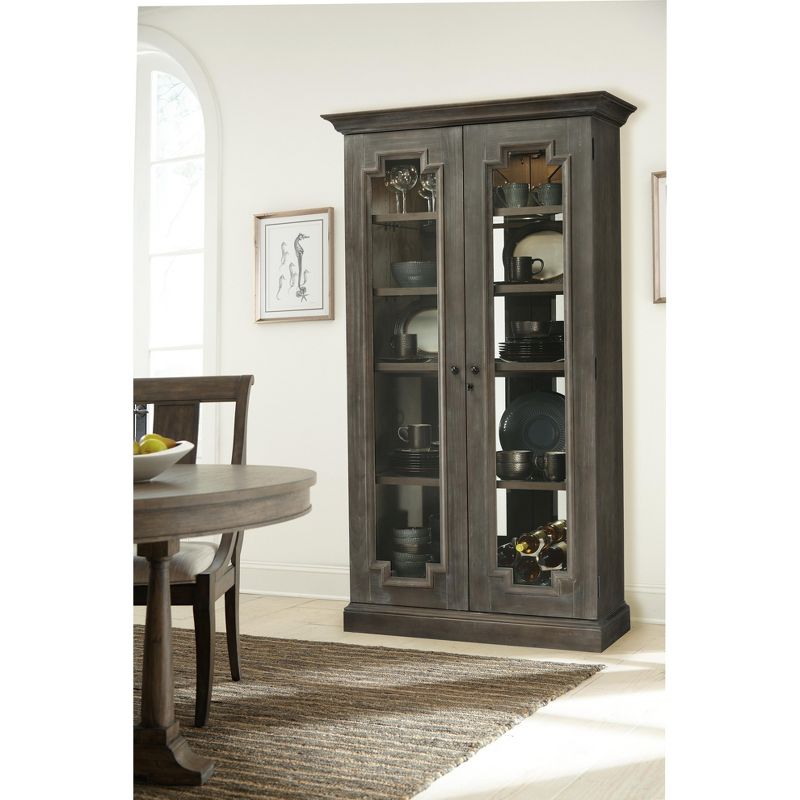 Kolczak Boho Handcrafted Mango Wood 2 Door Cabinet Light Gray - Christopher Knight Home