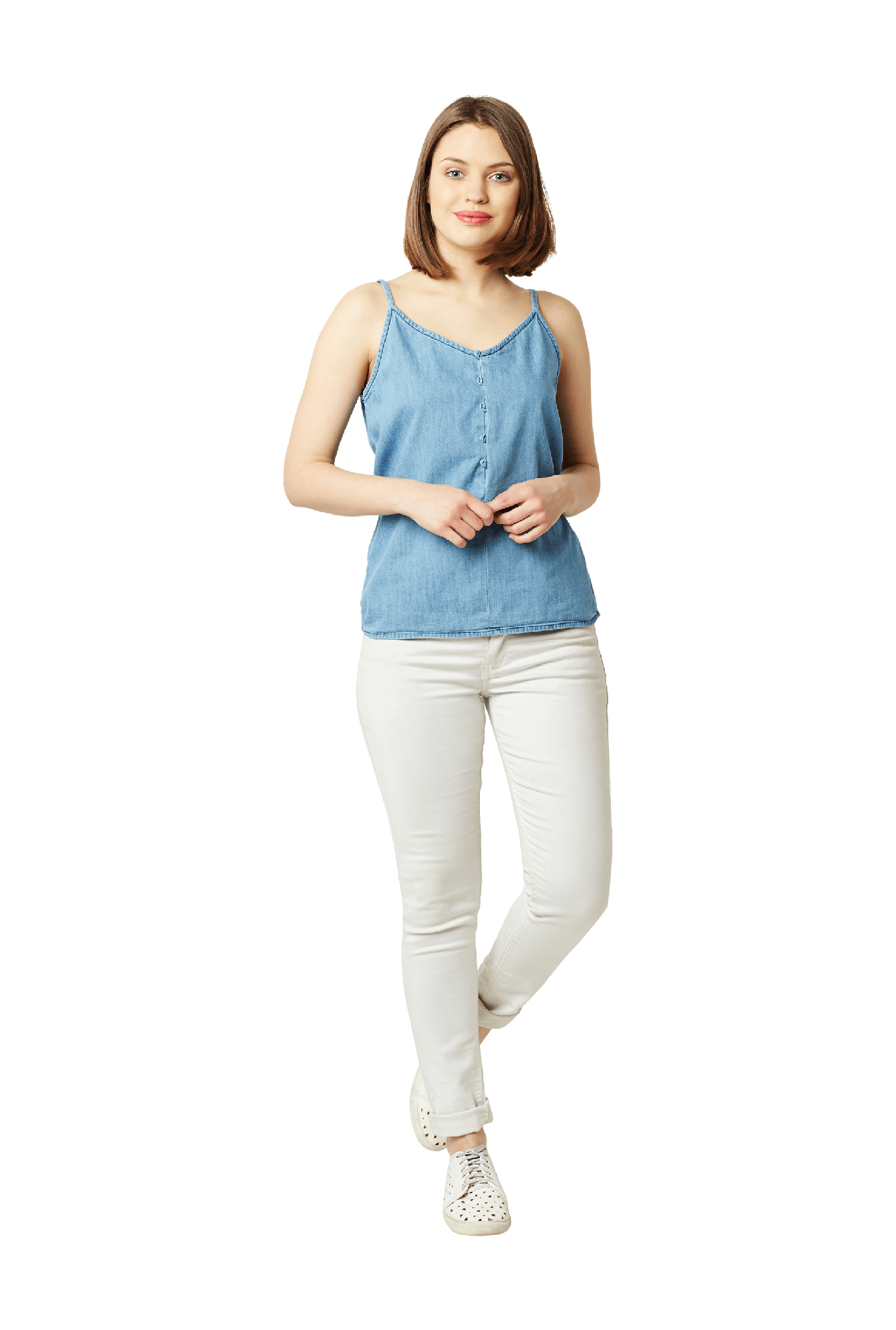 Miss Chase Light Blue Cotton Top