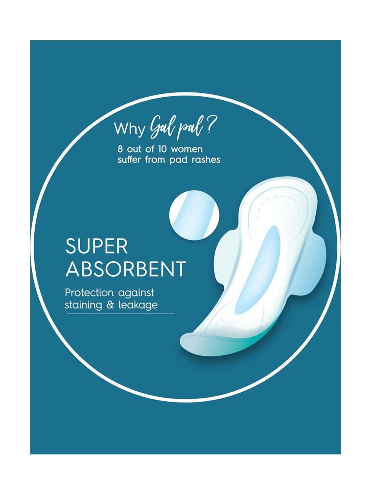 Clovia Botaniqa Gal Pal Sanitary 10 Pads XL for Heavy Flow - 280 mm