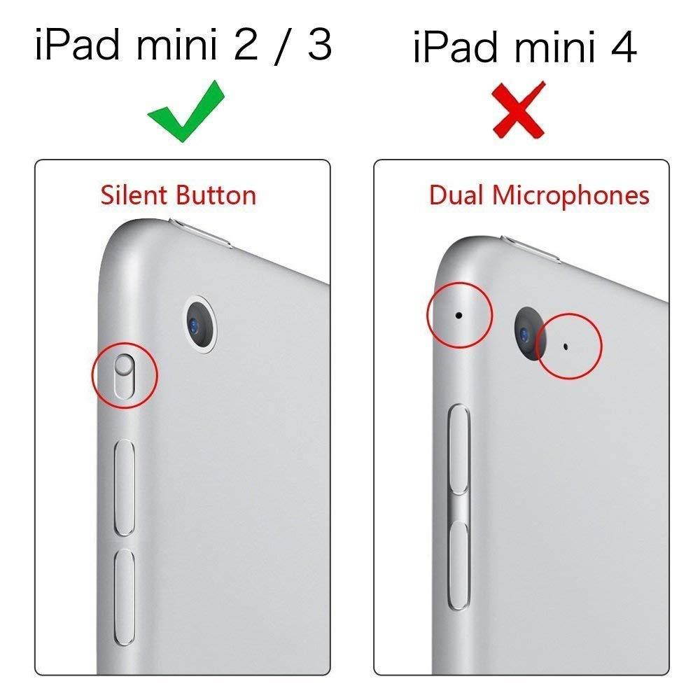 iPad Mini 2&3 Case, iPad Mini Case, Dteck(TM) Slim Fit [Stylus Holder] Flip Folio Stand Leather Case with Auto Sleep/Wake Feature Wallet Cover for Apple iPad Mini 1/2/3 (Gold Ring Flower)