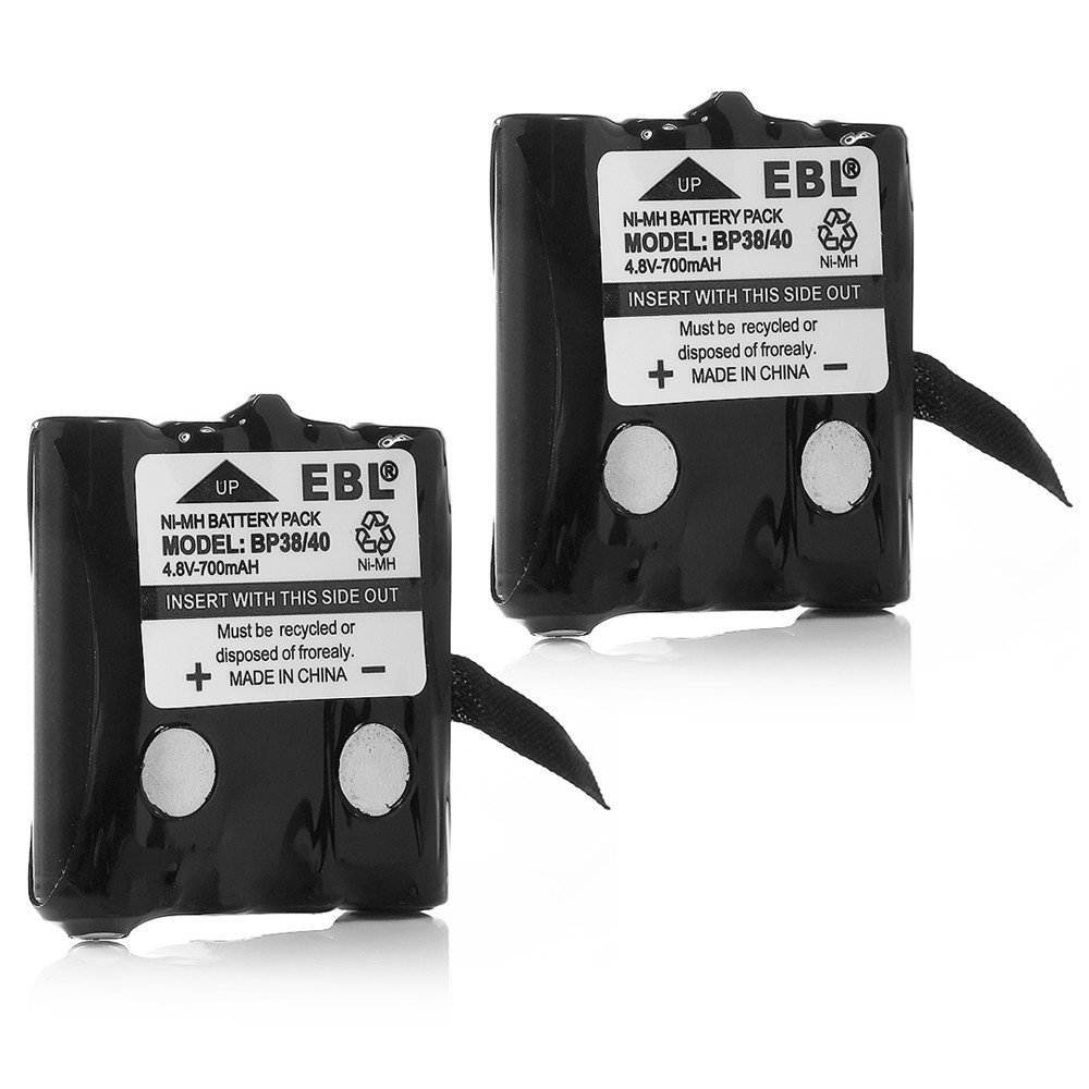EBL 2 Pack Two-Way Radio Batteries Replacement Battery for Uniden BP-38 BP-39 BT-1013 BT-537 BP-40 FRS-008