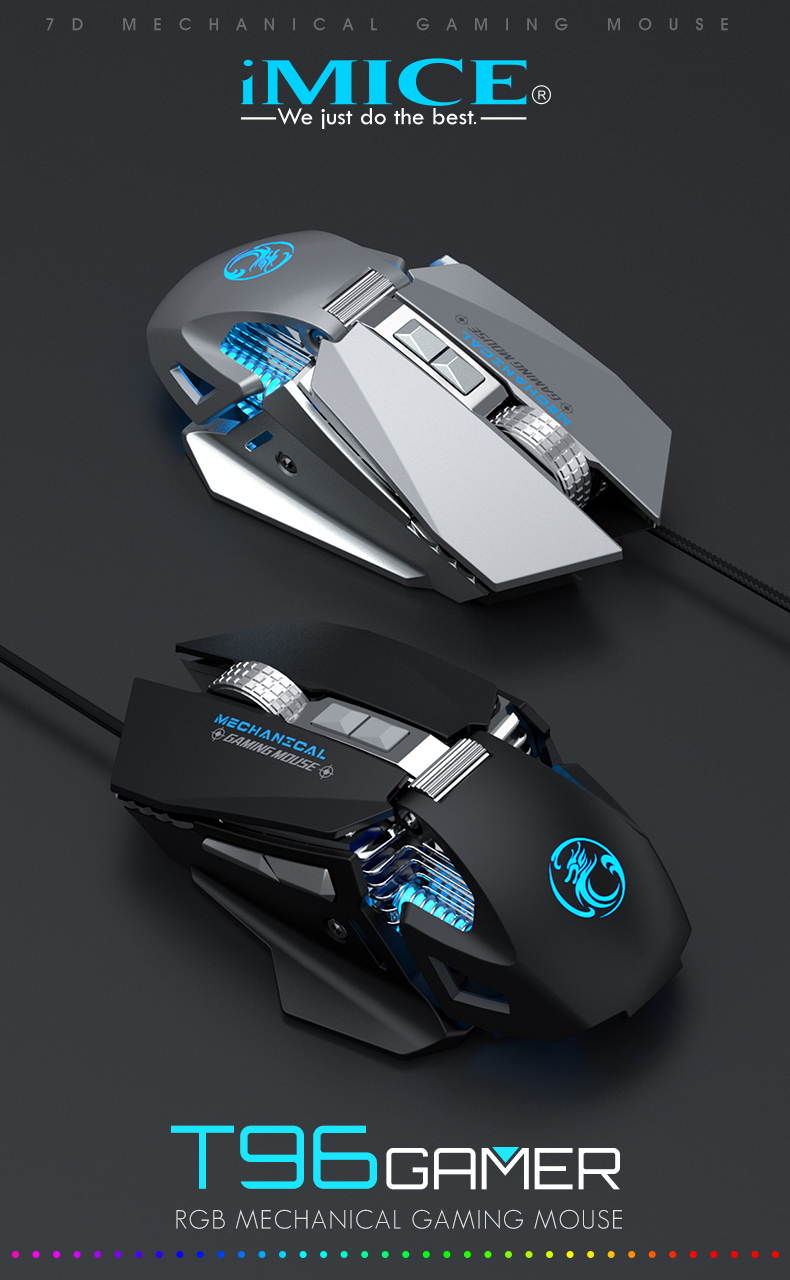 IMICE brand 2020 new 7-button 7200DPI game mouse programmable T96 mechanical mouse