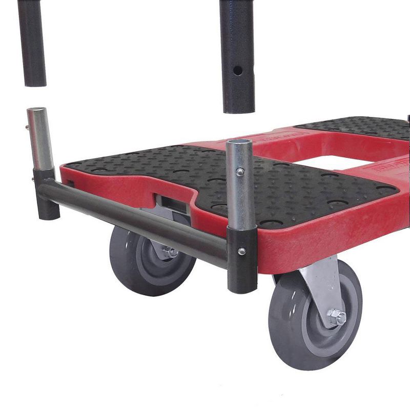 Snap Loc 1,800 lb Capacity Super Duty E Track Panel Cart Dolly Red, Heavy Duty 6 in Polyurethane Swivel Non Marking Caster Wheels