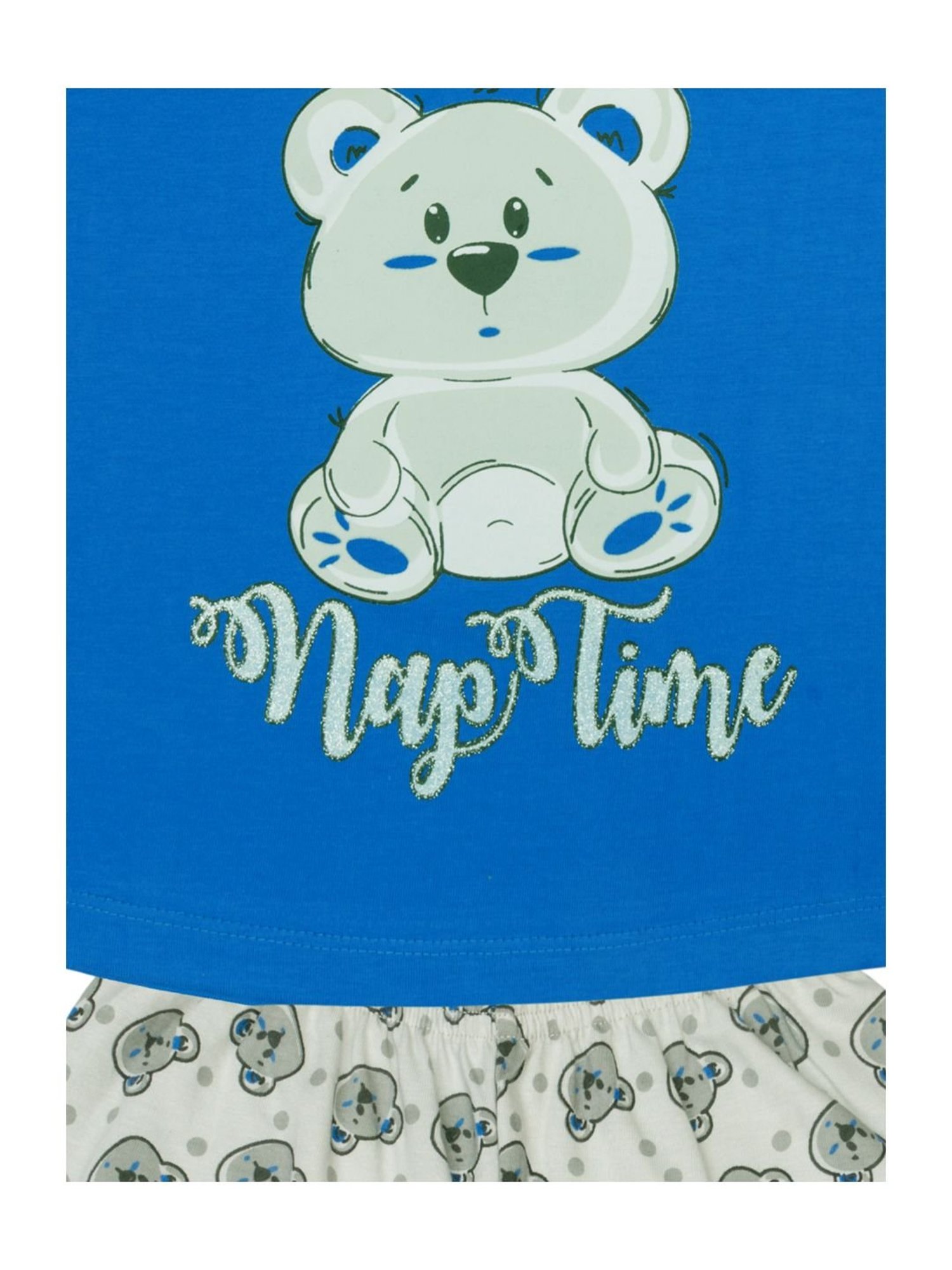 Todd N Teen Kids Blue Cotton Printed T-Shirt & Capris