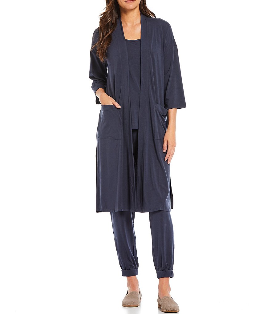 Eileen Fisher Fine Stretch Jersey Knit Scoop Neck Sleeveless Tank