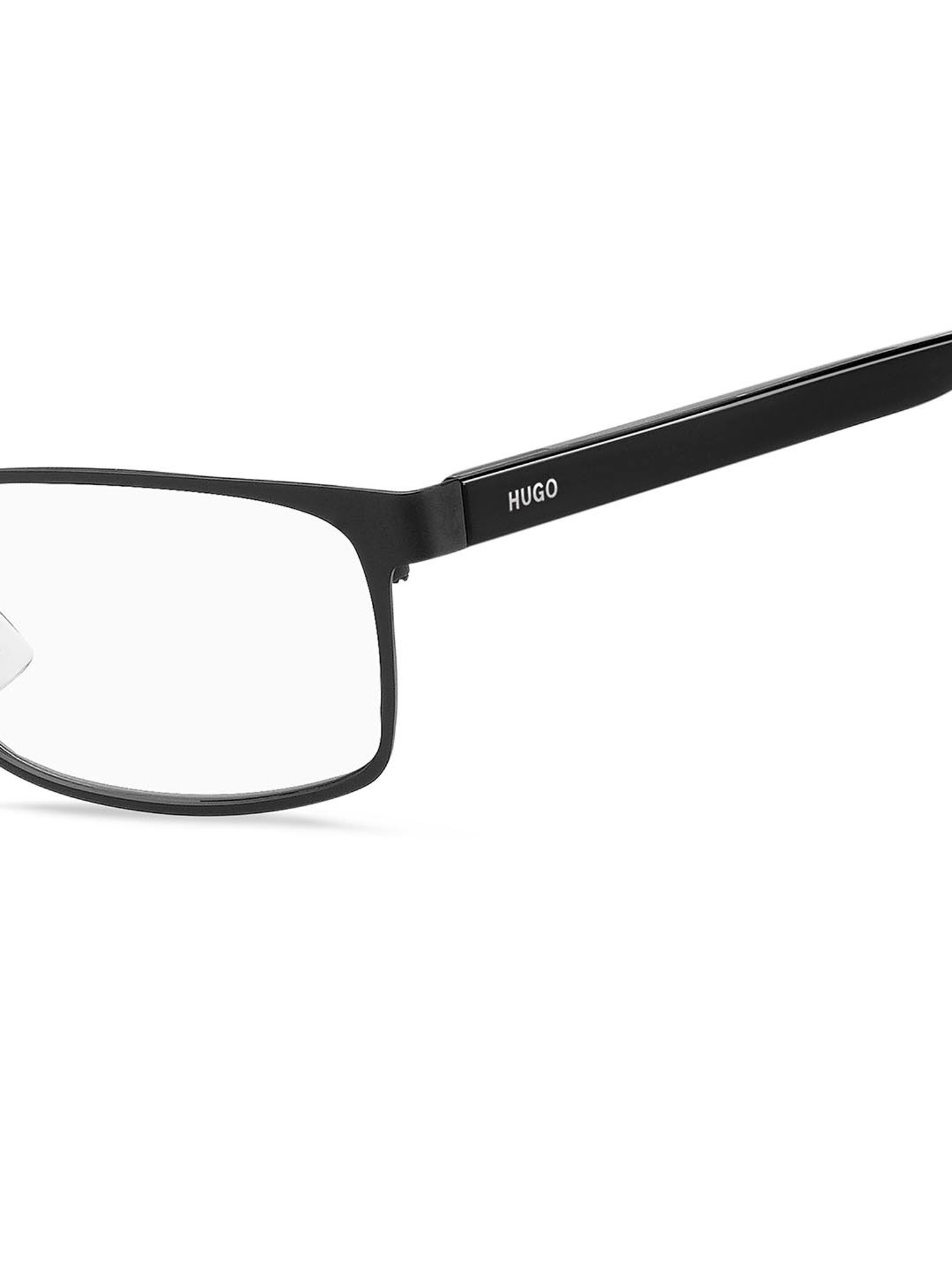 HUGO Black Rectangular Eye Frames for Men