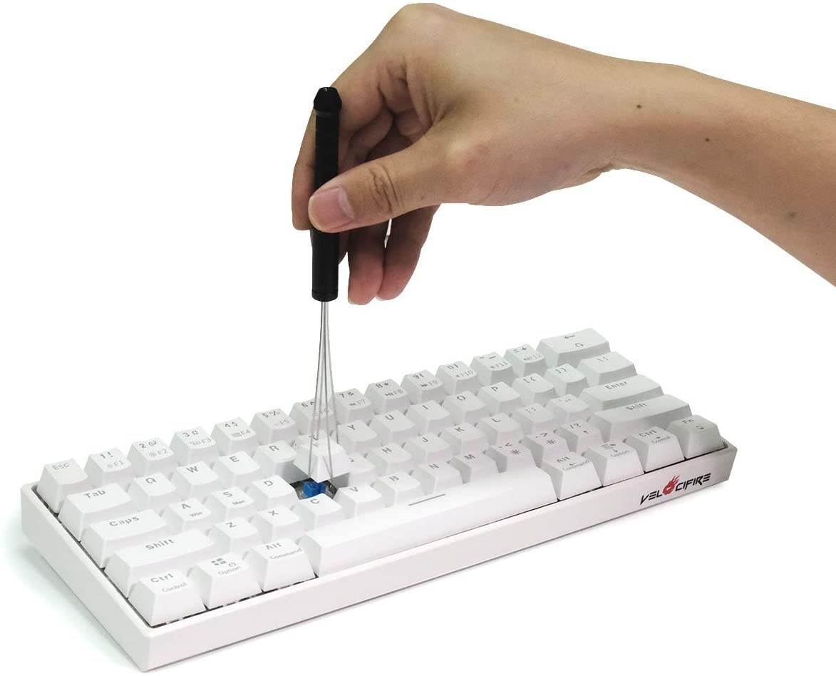 Keycap Puller for Mechanical Keyboard, Keyboard DIY, Key Pulling, Stainless Steel Keycap Removal Tool Keycaps Remover(Black)