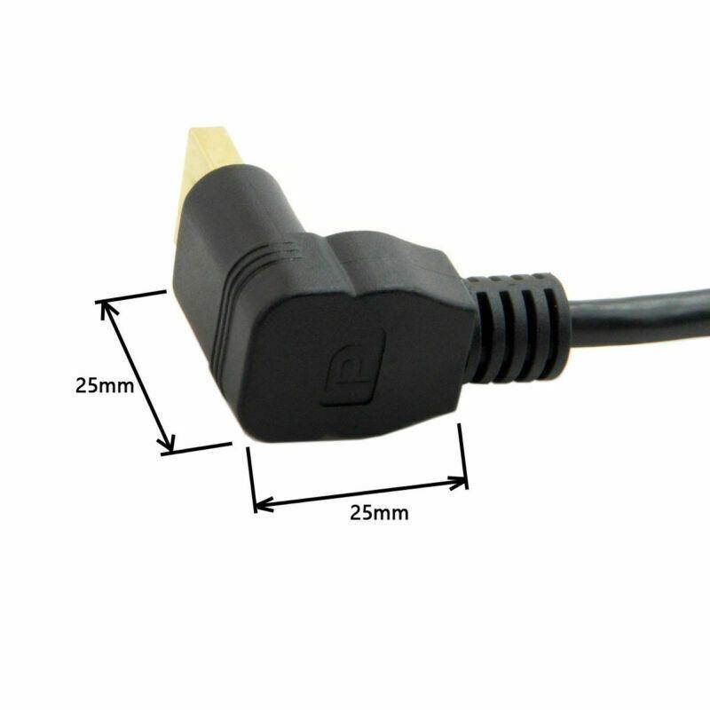 Down Angled 90 Degree DisplayPort DP Male to Female Extension Cable with Screw Mount Hole for HDTV Monitor PC Black 30cm