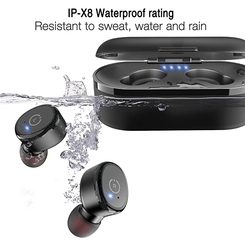 T10 Bluetooth 50 Wireless Earbuds with Wireless Charging Case IPX8 Waterproof TWS Stereo Headphones inEar Builtin Mic Headset Premium Sound with Deep Bass for Sport