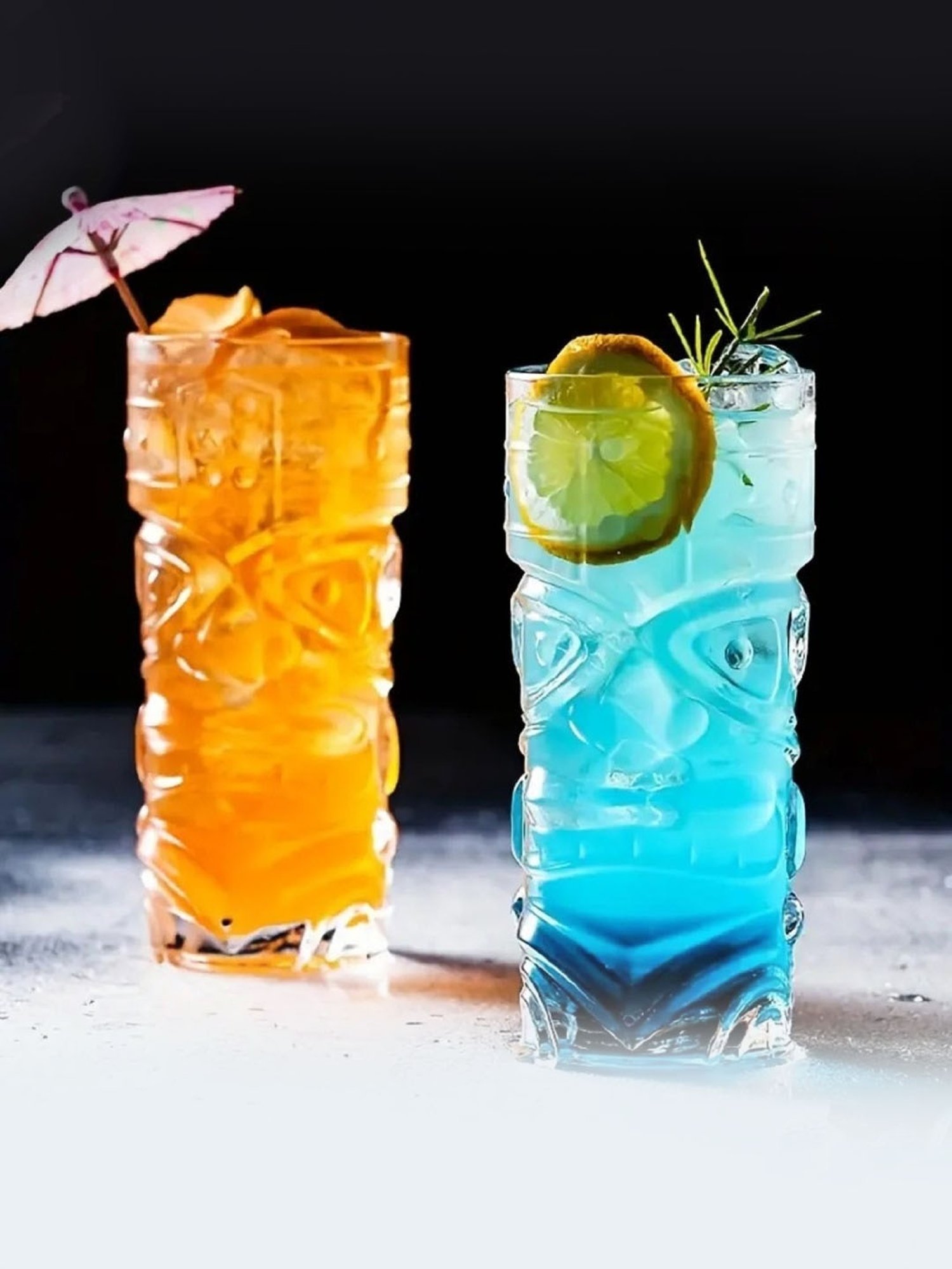 Melbify Tiki Hawaiian Style Transparent Cocktail Glasses 350ml - Set of 6