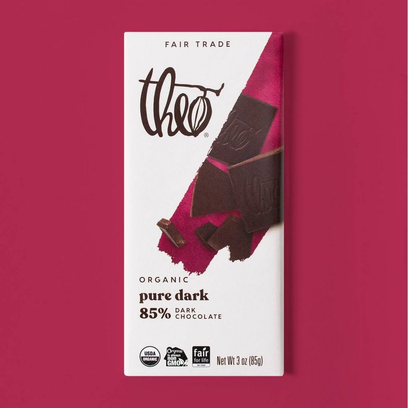 Theo Organic 85% Dark Chocolate Bar - 3oz