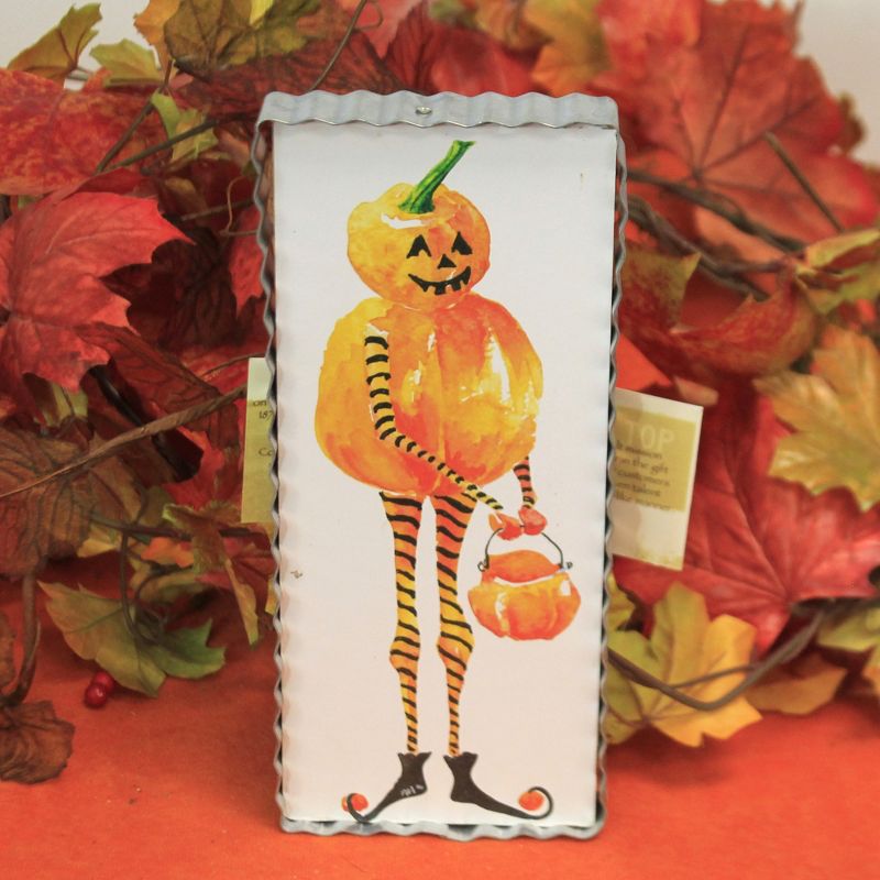 Halloween 6.0" Oddball Jack-O-Lantern Man Pumpkin  -  Wall Sign Panels