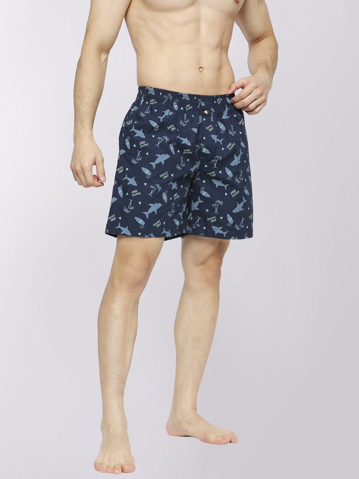 Frenchie Navy Blue Cotton Relaxed Fit Printed Boxers