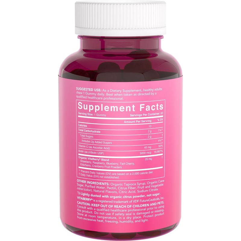 Sports Research Biotin + Vitamin C, Natural Berry,  60 Gummies, Dietary Supplements