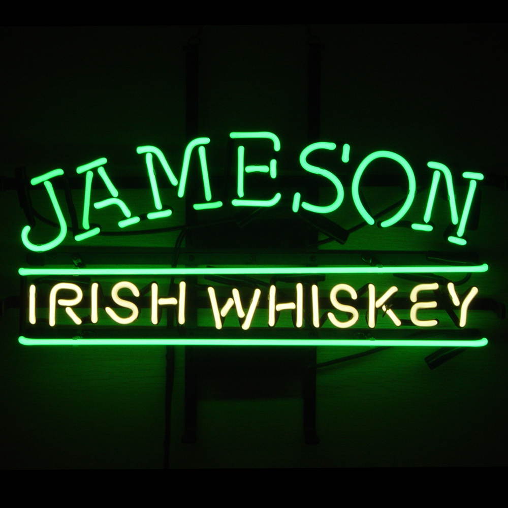 Fashion Neon Sign Jameson Irish Whiskey Handcrafted Real Glass Lamp Neon Light Neon Sign Beerbar Sign Neon Beer Sign 19x15