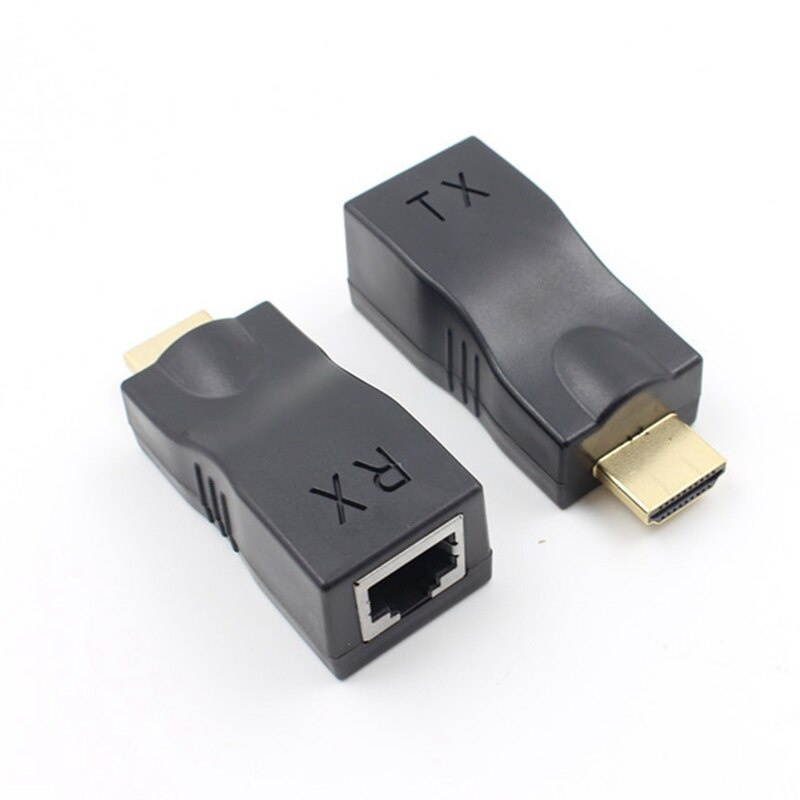 Retail 4K 3D HDMI 1.4 30M Extender to RJ45 Over Cat 5e/6 Network LAN Ethernet Adapter