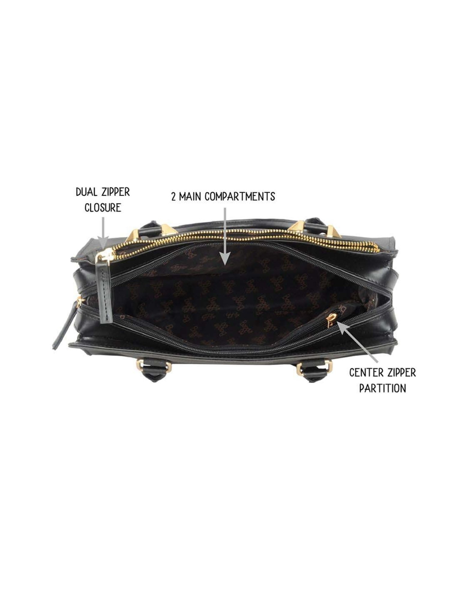 Baggit Black PVC Solid Tote Handbag