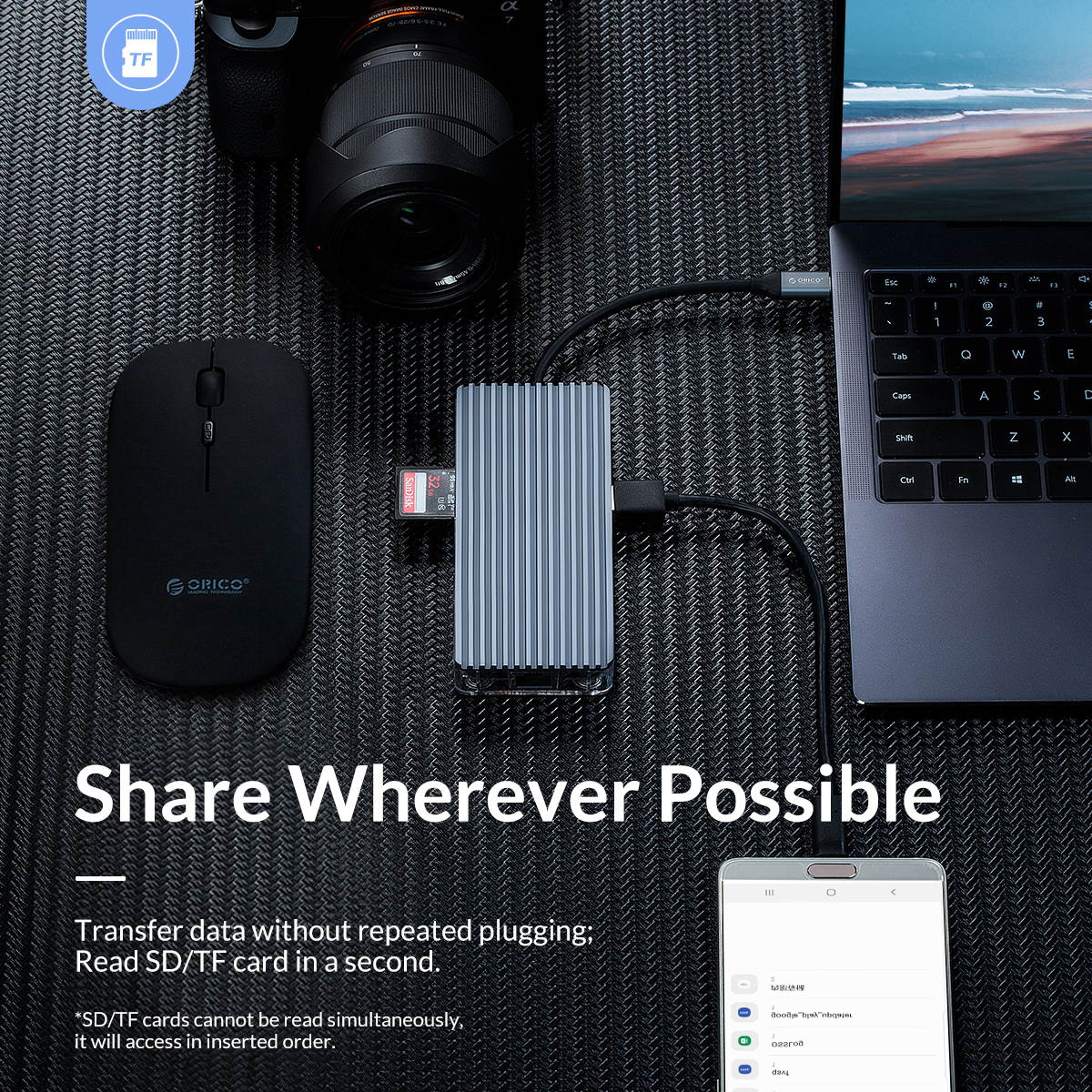 ORICO USB C Hub, 11-in-1 USB C Adapter with 4K HDMI, VGA, 100W PD, Ethernet Port, Audio, SD/TF Card Slot, 4 USB Data Ports for MacBook Air/Pro, XPS, Pixelbook,and More Type C Laptop