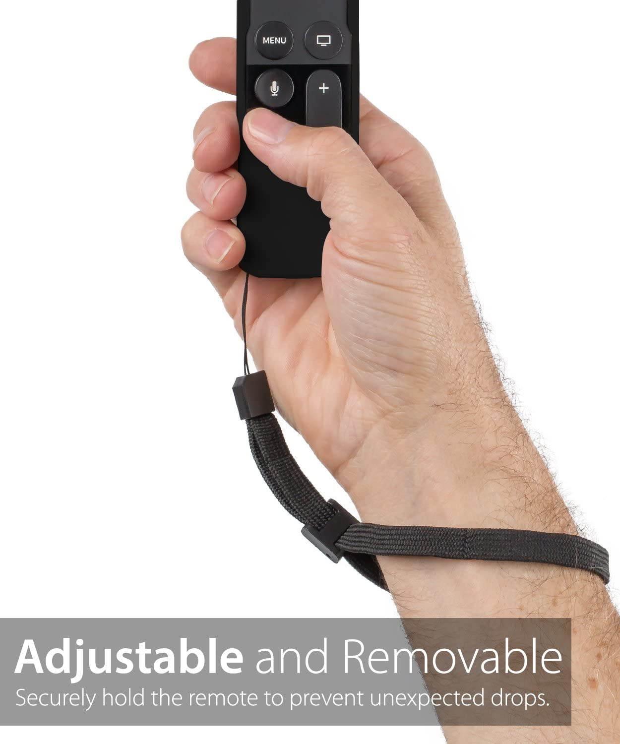 Apple TV 4K (5th Gen) Remote Control Case, Fosmon Open Logo Flexible Silicone Cover Lightweight Gel Rubber Case for Apple TV 4K 5th Generation / Apple TV 4th Generation Siri Remote Controller (Black)