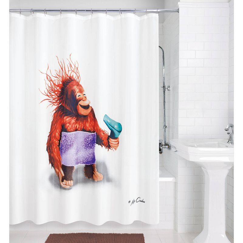 Blow Dryer Monkey Shower Curtain - Allure