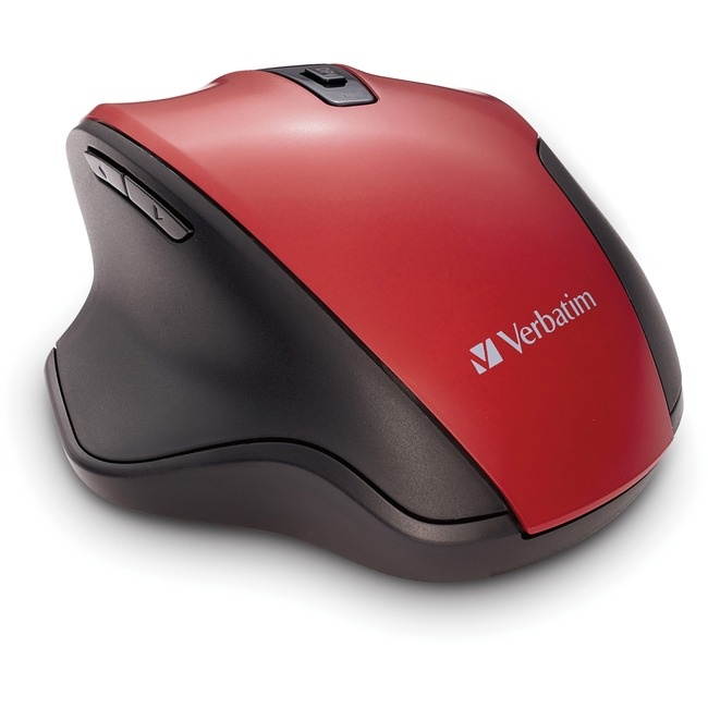 Verbatim Silent Ergonomic Wireless Blue LED Mouse Red 70243