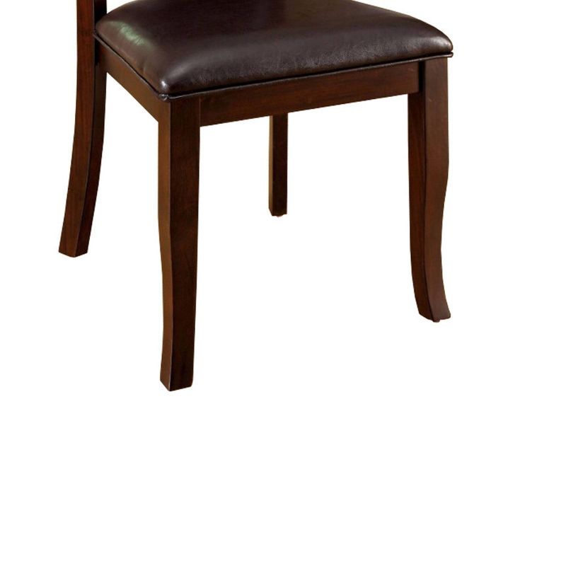 Set of 2 Woodside Transitional Side Chairs with Padded Back and Seat Dark Cherry - Benzara
