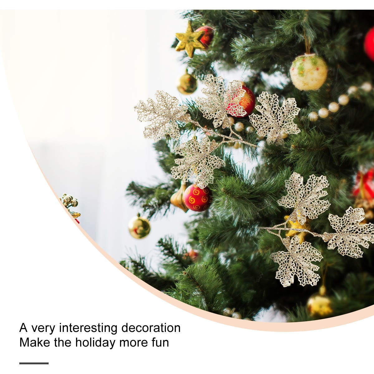 5Pcs Fashion Decorative Leaves Artificial Leaves Christmas Props Accessories