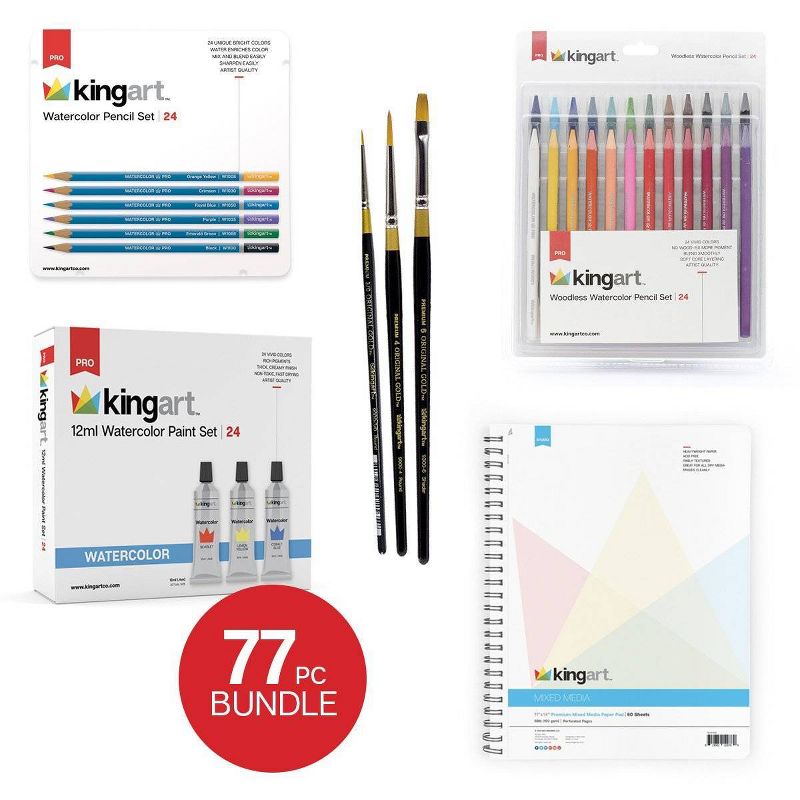 Kingart 77ct Paint Sketch Draw w/Pad Set